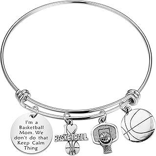 Basketball Mom Gift Basketball Bracelet for Mom Basketball Jewelry for Basketball Player Mom Thank You Gift for Basketball Mom Basketball Coach Sports Lover Bracelet