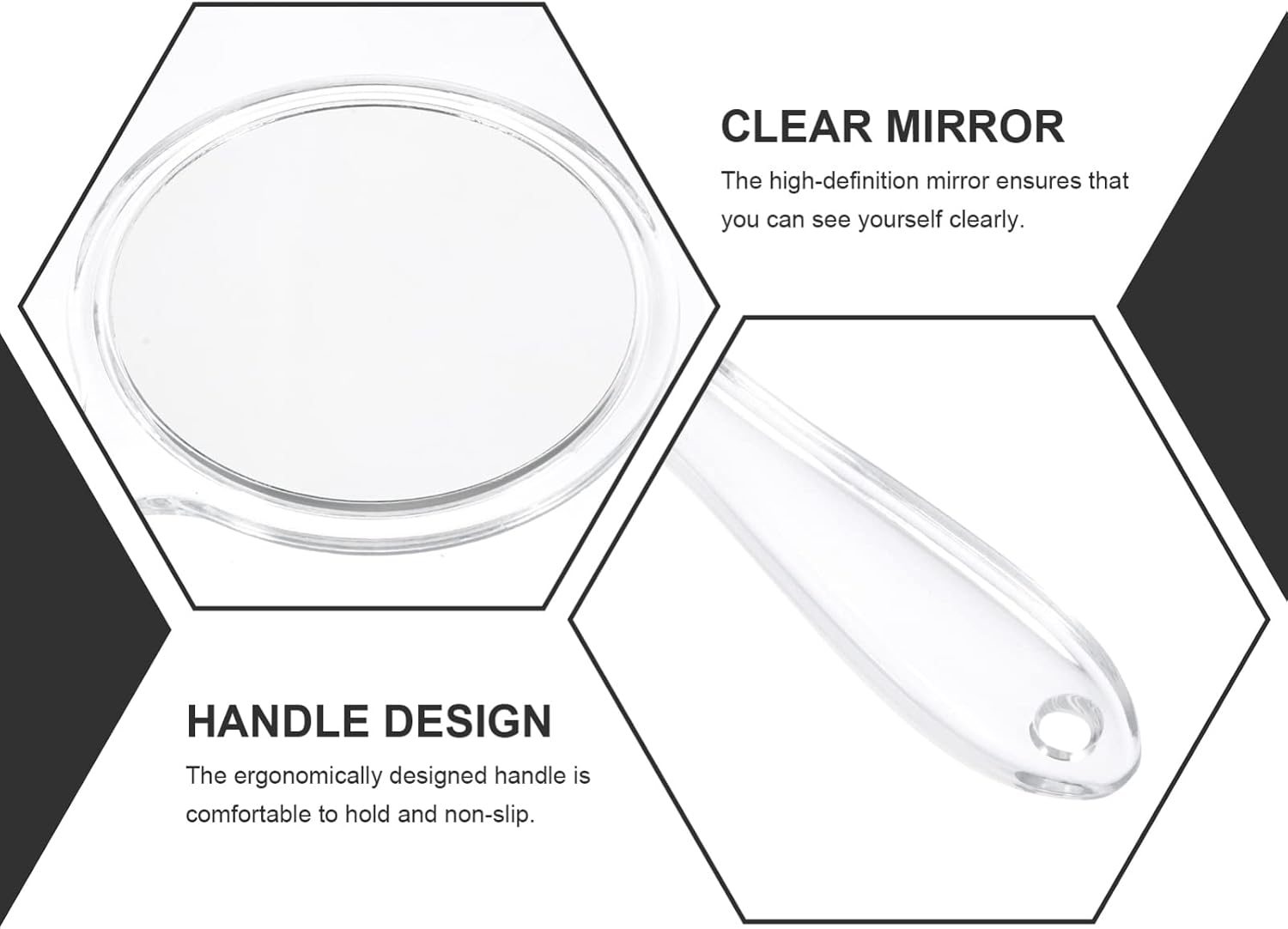 Handheld Beauty Mirror Vintage Makeup Mirror Hand Mirror Vanity Mirror with Handle Glass Mirror Handheld Mirror Vintage Vanity Mirror Makeup Tool Round Woman Plastic Female Mirror image 3