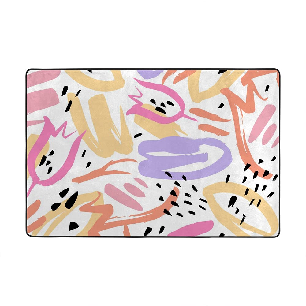 Grand tapis de sol rétro velours rose corail épais CHEHONG pour salon et chambre 160x122cm