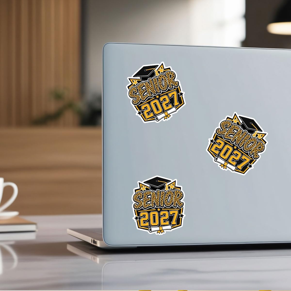 3PCS Senior 2027 Stickers, Graduation Leopard Print Decals Waterproof Vinyl for Laptop Water Bottle Tumbler Phone Case, Class of 2027 Gifts for Students Teachers Graduation Party image 4