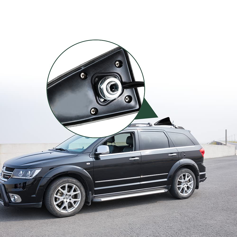 Vecys DAB FM/AM Antenna GPS per Auto Pinna di Squalo Antenna Autoradio Amplificatore di Segnale da SMA a SMB a Spina DIN Tetto Auto 5m Cavo RG174 per Auto Veicolo Radio FM/AM Digitale