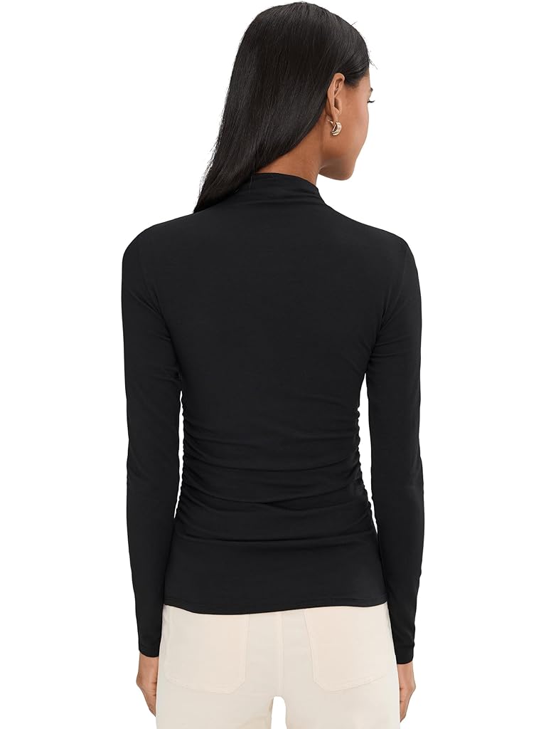 Black Madewell Long Sleeve Hazel Mockneck Side Cinch