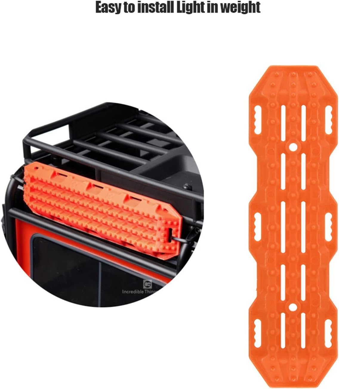 2Pcs RC Recovery Traction Boards for 1/10 Scale Crawler Cars Anti Skid Climbing Accessories for Axial SCX10 D90 Crawler Decoration Ideal for RC Hobbyists (Orange) image 4