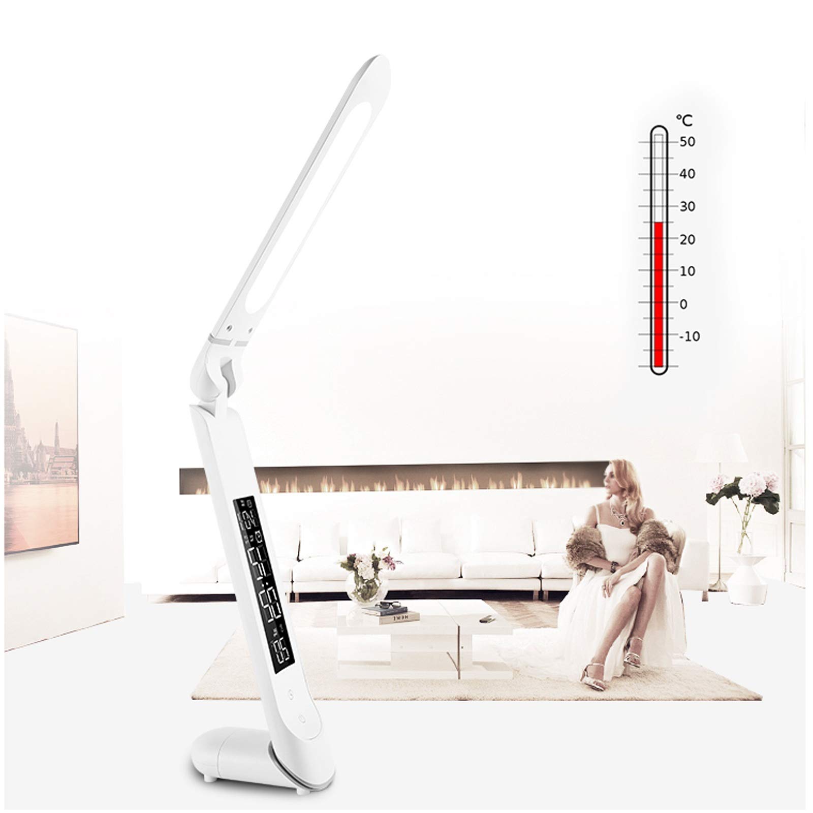 Schreibtischlampe LED LED-Ladetschreibtischlampe Nacht-Faltbare Leselampe, Berührungssteuerung, stufenlose dimmbare Bürolampe mit 3 Farbmodi, Speicher- / Timing-Funktion Tischlampe