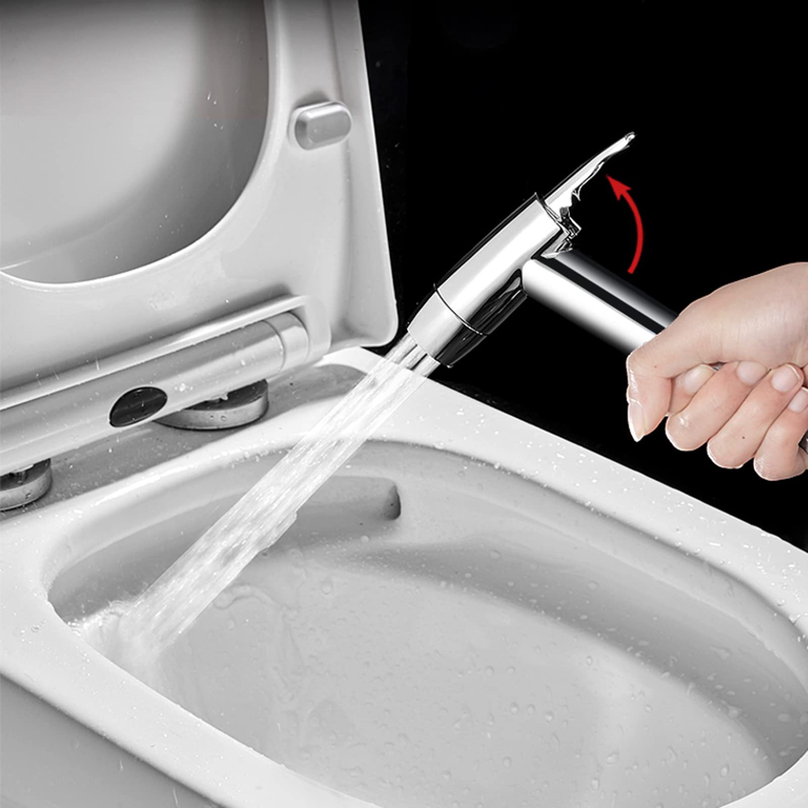 Opryskiwacz toaletowy, ręczny bidet, opryskiwacz toaletowy, uchwyt ścienny ręczny bidet ze stali nierdzewnej, dysza prysznicowa, dysza bidetu, oszczędzająca wodę, rysunek (Cromo)