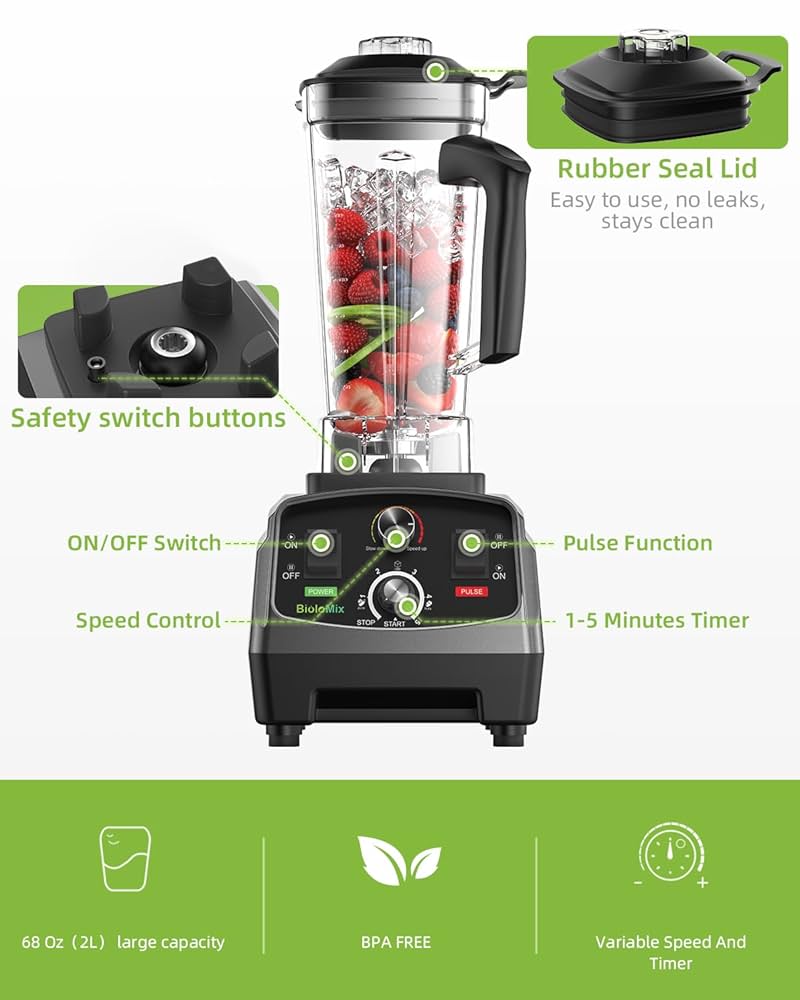 BioloMix 2L ブレンダー Amazon.com: BioloMix Professional Countertop Blender - High