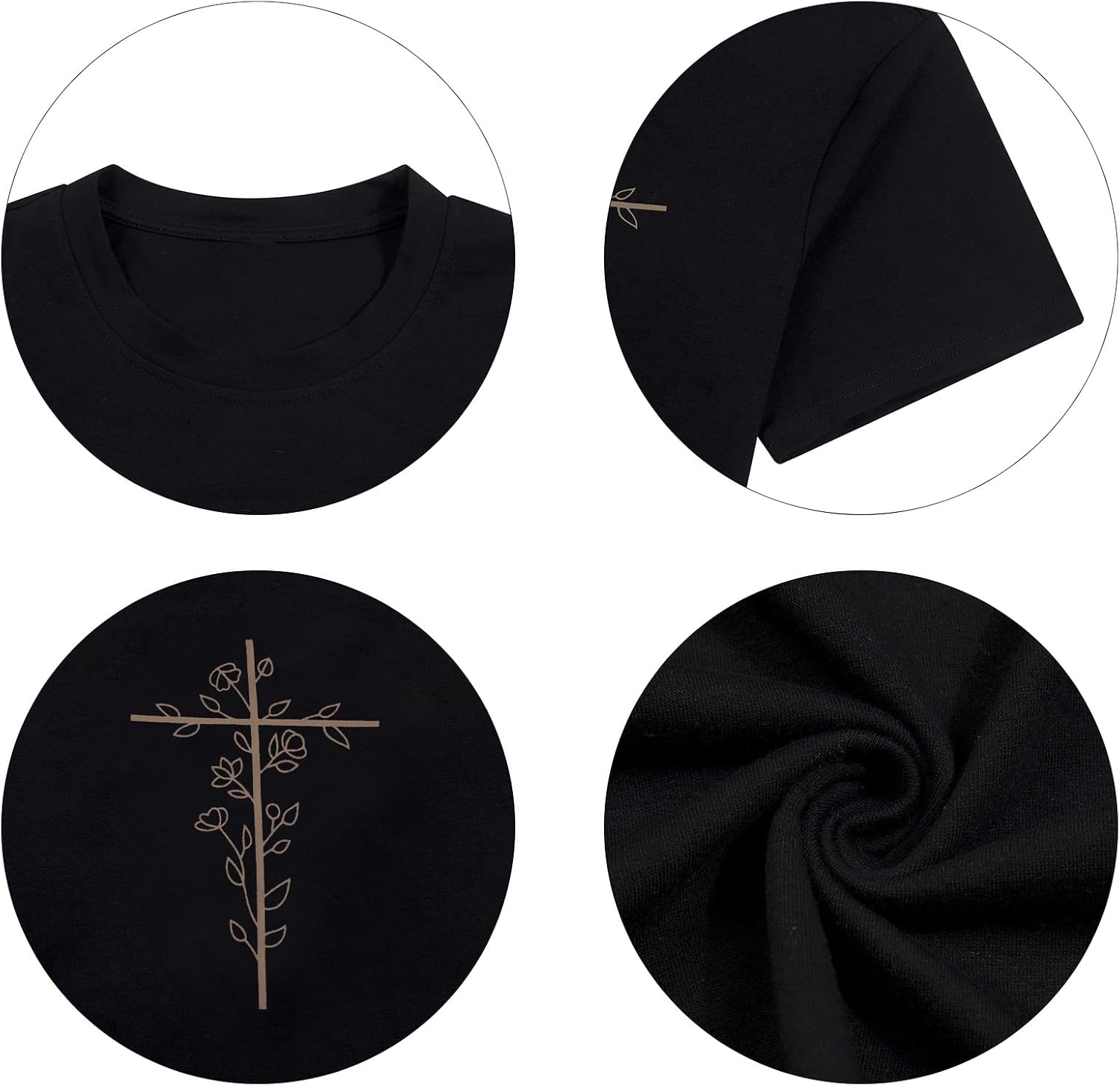 Christian Shirts for Women Oversized Jesus Shirt Religious Faith Tshirts Inspirational Graphic Tees Short Sleeve Top - Image 5