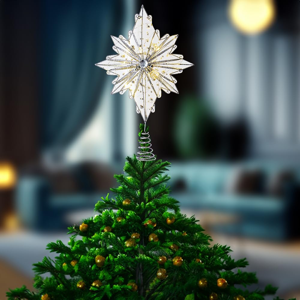 Amazon.com: Kurt Adler 15.5-Inch 30-Light Fairy Light Silver Star