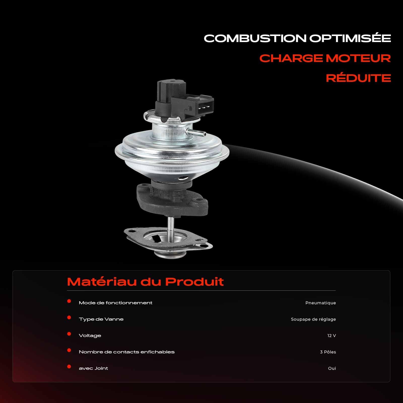 Frankberg Vanne EGR (recirculation des gaz d'échappement) à 3 broches | Compatible avec: Série 1 Cabriolet E88, Série 1 E81, Coupé Série 3 E92, Série 3 Touring E91, Série 3 E90