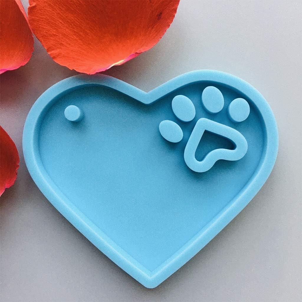 3Pcs Dogs Paws Pendants Silicone Molds Dogs Paws Keychain Casting Mold Handmade Mold Silicone Mold Resin Casting Molds