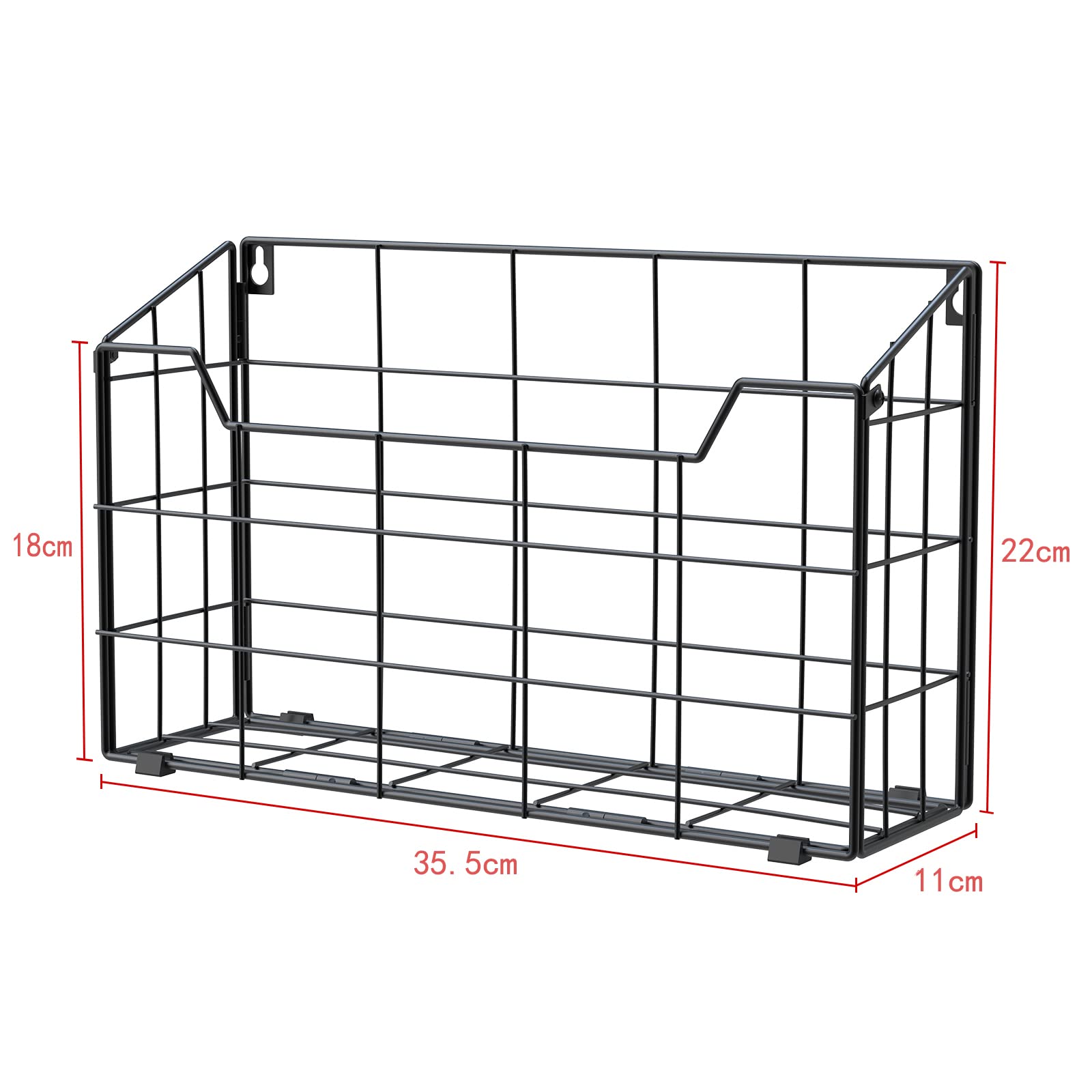 Univivi Groß Zeitschriftenhalter Wand, Zeitungshalter Wand Metall für A4 Post Brief, Prospekthalter Wand & Schreibtisch im Küche Wohnzimmer Büro Badezimmer, Zeitungsständer Schwarz -3 Packungen