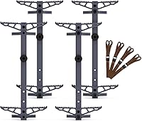 Kalkal 20" Lightweight Aluminum Climbing Sticks for Saddle Hunting - 4 Pack Non-Slip Tree Stands with Adjustable Steps