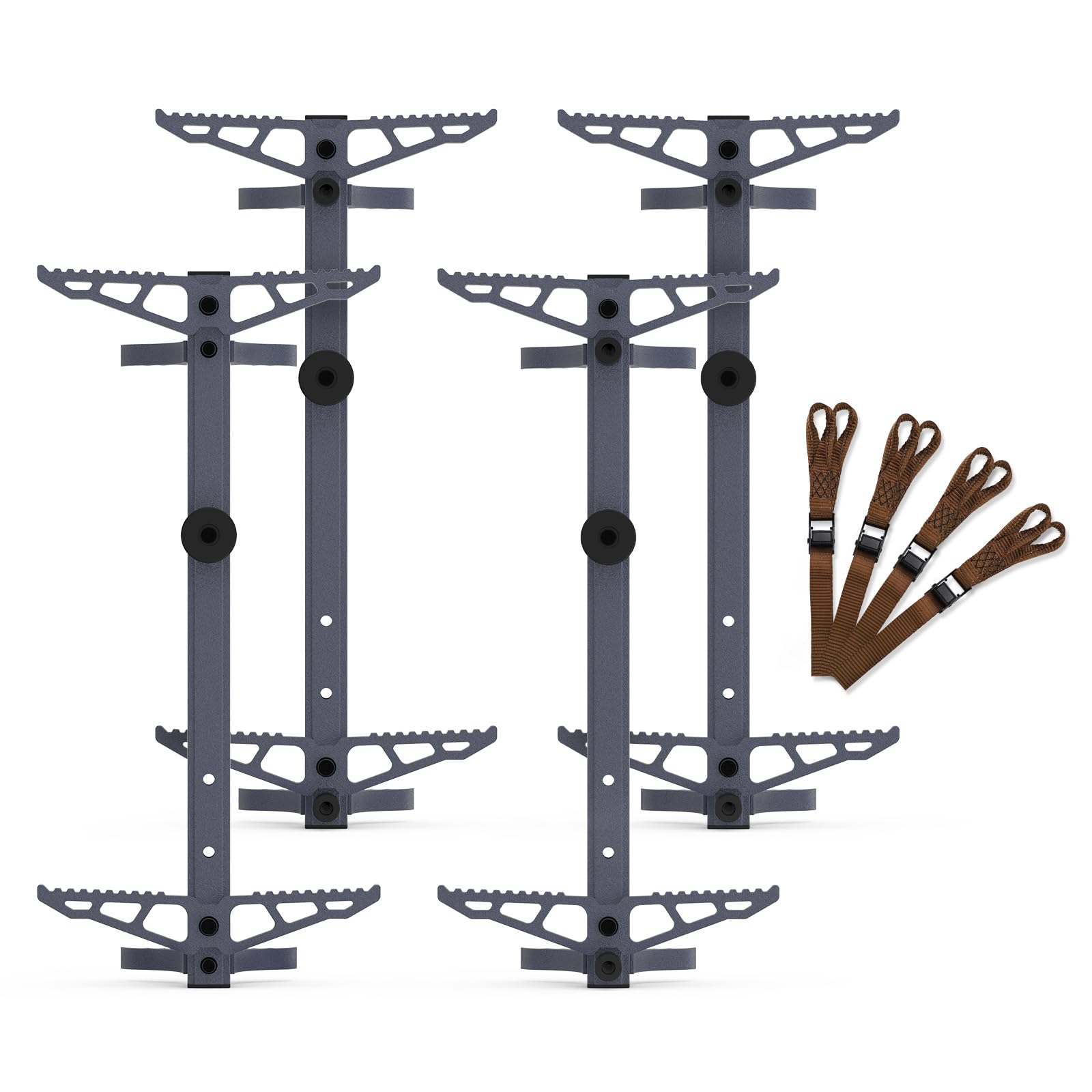 Kalkal Climbing Sticks, 20" Aluminum Tree Stand Climbing Sticks for Saddle Hunting, Lightweight Non-Slip Tree Climbing Sticks with Adjustable Steps -4 Pack