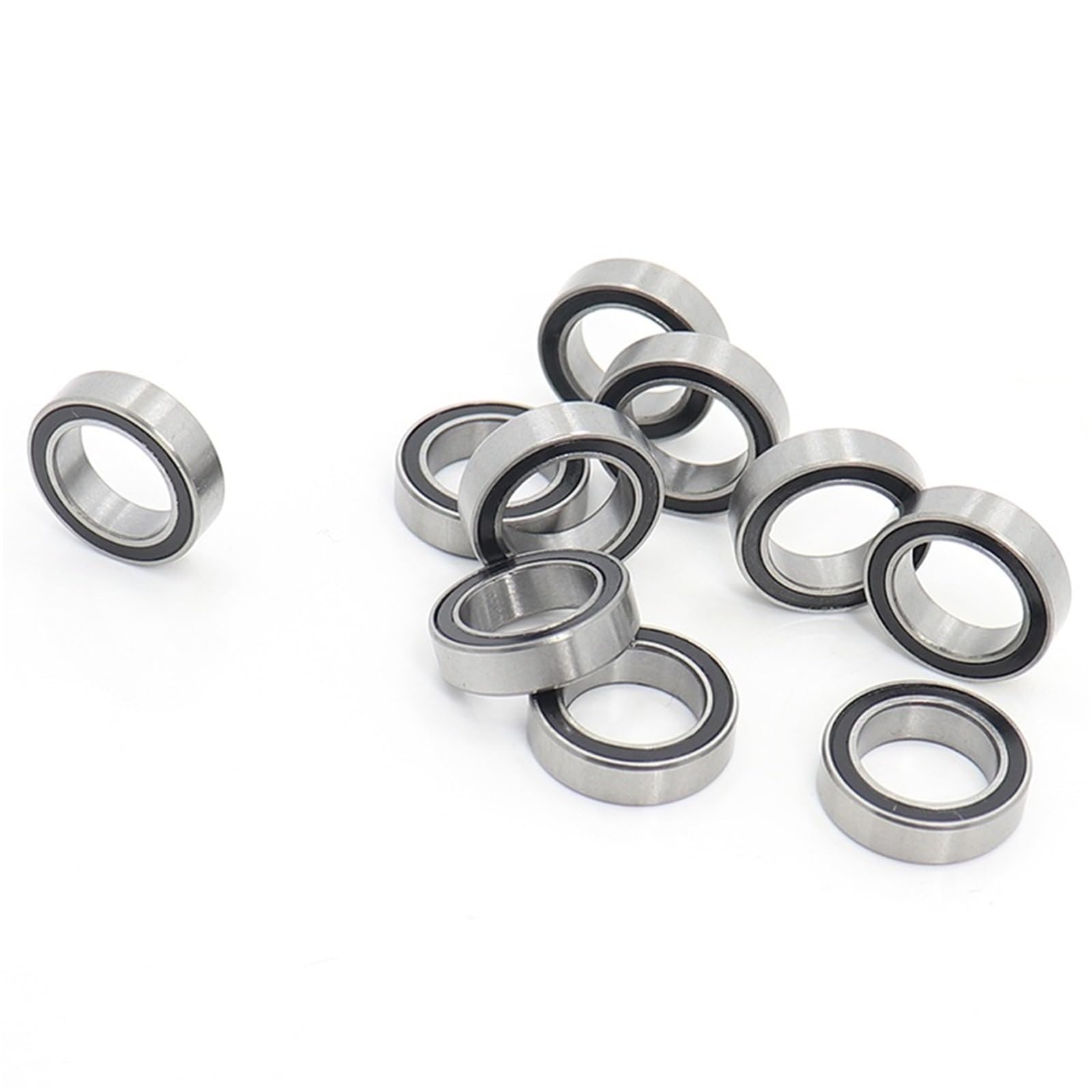 Roulements à billes en acier chromé 6702-2RS 15 x 21 x 4 mm avec joint en caoutchouc noir, 10 pièces