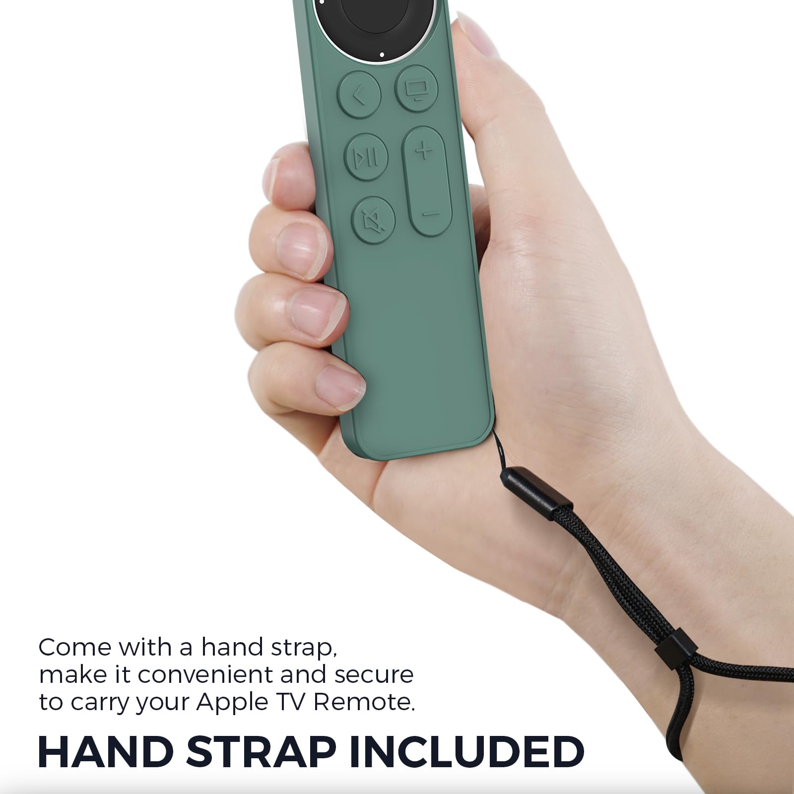 AhaStyle Case Compatible with 2022 Apple TV 4K HD Siri Remote 3rd Generation [AirTag Holder Built in] All Around Cover Apple TV Remote/Siri Remote (2nd) and AirTag (Pine Green)