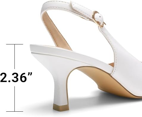 DREAM PAIRS Women's Kitten Heels Slingback Closed Pointed Toe Low Pumps Shoes Women Party Bridal Shoes