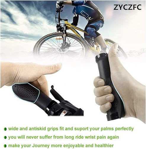 Miniatura 5 de Manubrio de bicicleta MTB a prueba de golpes para bicicletas de montaña, cómodo agarre antideslizante para bicicleta, manubrio de bicicleta de