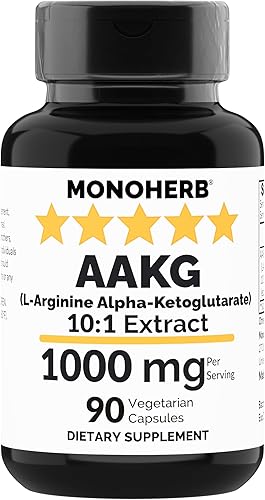 MONOHERB AAKG - L-Arginina Alfa-Ketoglutarato - 1000 mg - 90 Cápsulas Vegetarianas
