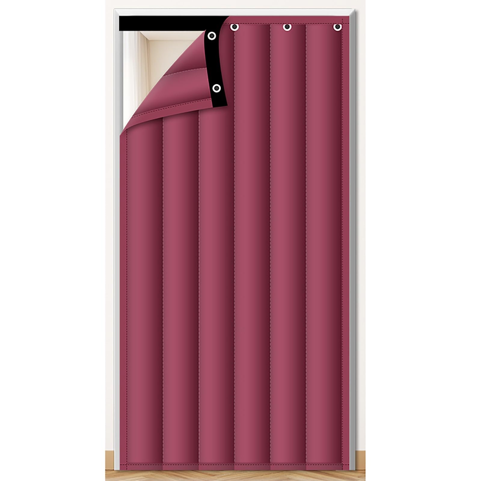 VFDVSWZSA door curtain, Soundproof, Wear-resistant, Heat-insulating and Warm, Suitable for Home and Commercial Use(Red,80 * 220cm/31.5 * 86.6in)