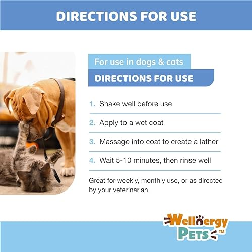 Miniatura 3 de Wellnergy Champú calmante para picazón en la piel de perros y gatos (16 onzas)