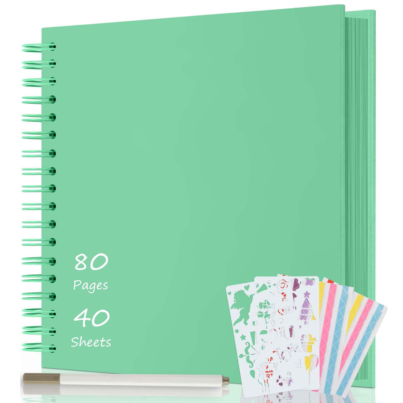 AIOR Fotoalbum zum Selbstgestalten und Einkleben, DIY Spiralalbum 40 Seiten