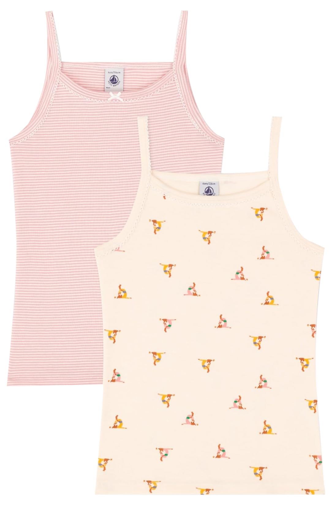 Petit Bateau Mädchen Hosenträgerhemden (2er Pack)