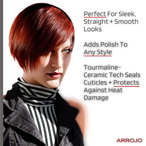 Miniatura 3 de Arrojo AP-C450 Plancha de cerámica blanca, plancha plana de doble voltaje, 450 grados en segundos, plancha de cerámica para todo tipo de cabello,