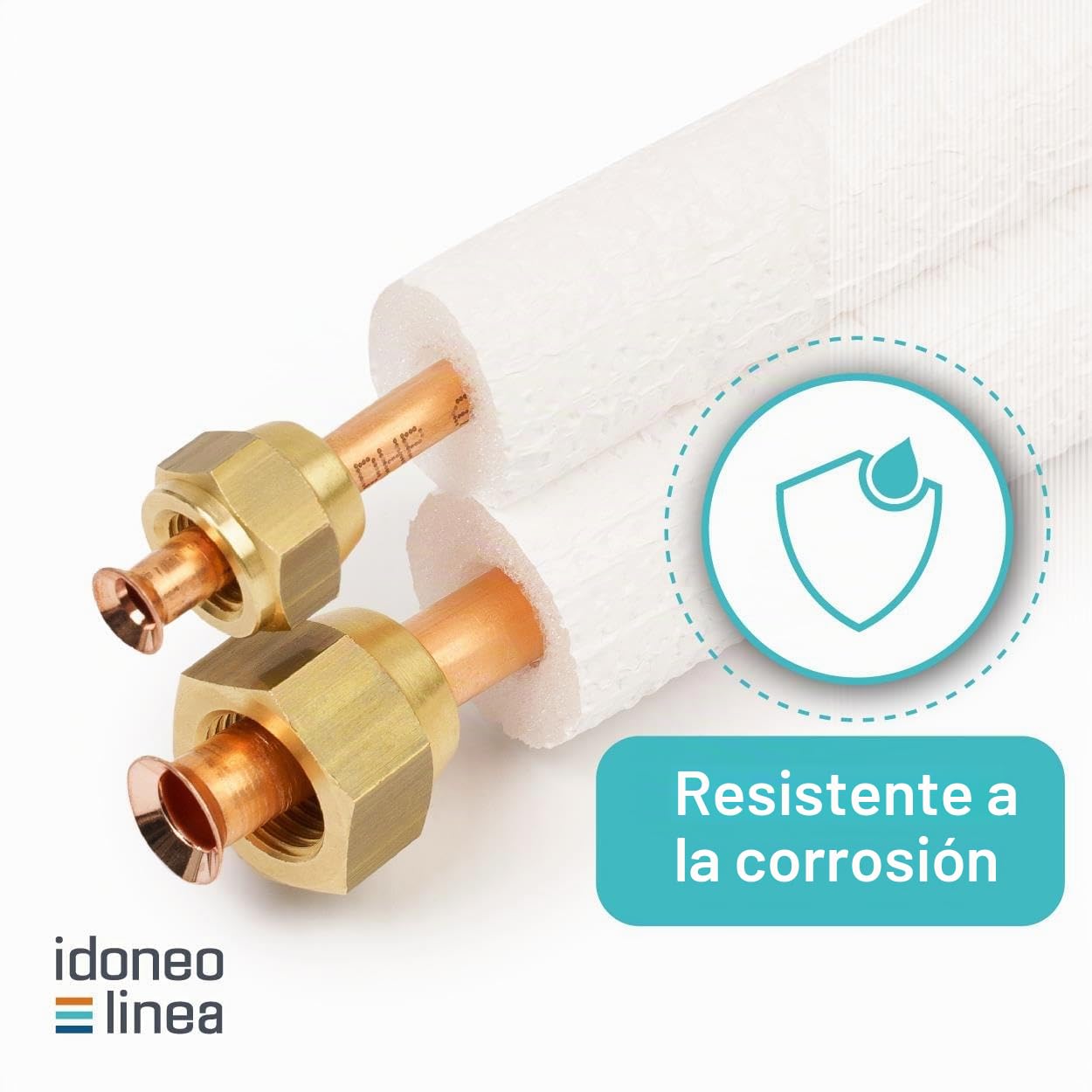Conducto de refrigerante de 1/4" + 3/8" 1-25 m, doble preaislado, tubo de cobre, tubos de cobre, sistemas de refrigeración 9000/12000, tubo de frío, conducción climática, flexible (sin