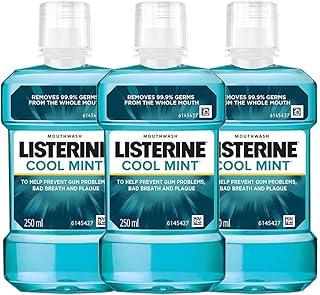 Listerine Cool Mint Mouthwash Liquid, Removes 99.9% Germs, 250ml Combo Pack of 3 (Buy 2 Get 1 Free) Price in India