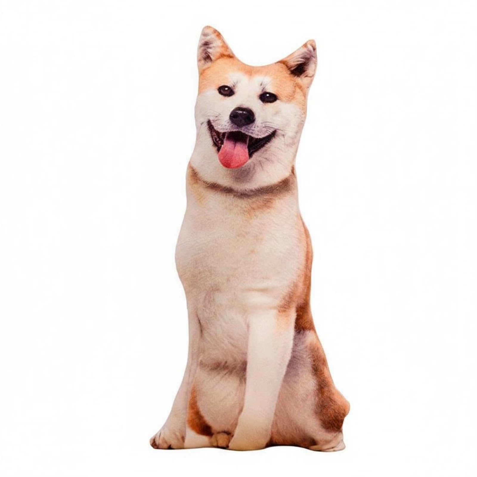 Cuscino Decorativo Cane Realistico Peluche Morbido Animaletto Realistico Stampato 3D Imbottito con Peluche Corto E Cotone PP con Cerniera Adatto a, Shiba Inu, 90 Cm