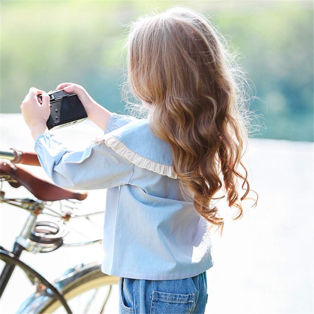 Mud Kingdom Girls Blouse Shirts Spring Fall Long Sleeve Button-Down Top Ruffle Collar - Image 3