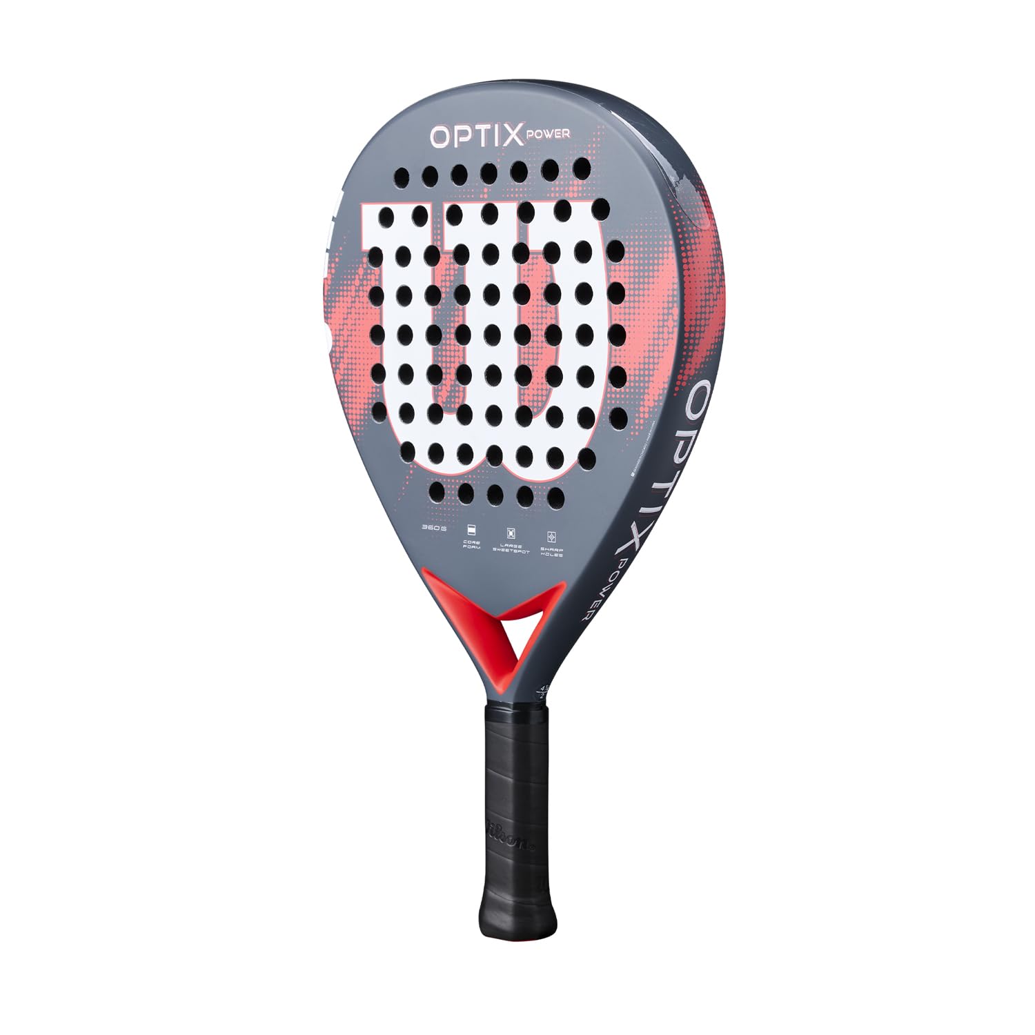Wilson Pala de Pádel Optix V2, con Marco de Fibra de Vidrio y Forma de Lágrima, Gran Punto Dulce, Potencia y Comodidad, para Juego Recreativo