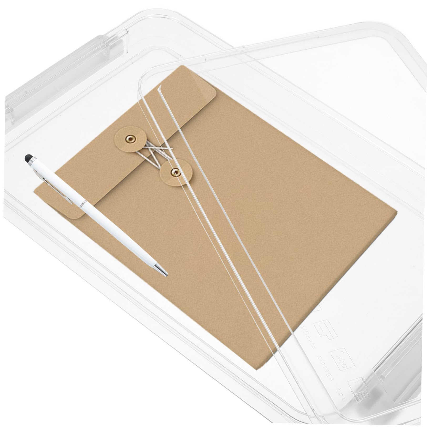 DOITOOL Caja de Archivo Transparente con Tapa 2 Piezas Blanco Pet Abs