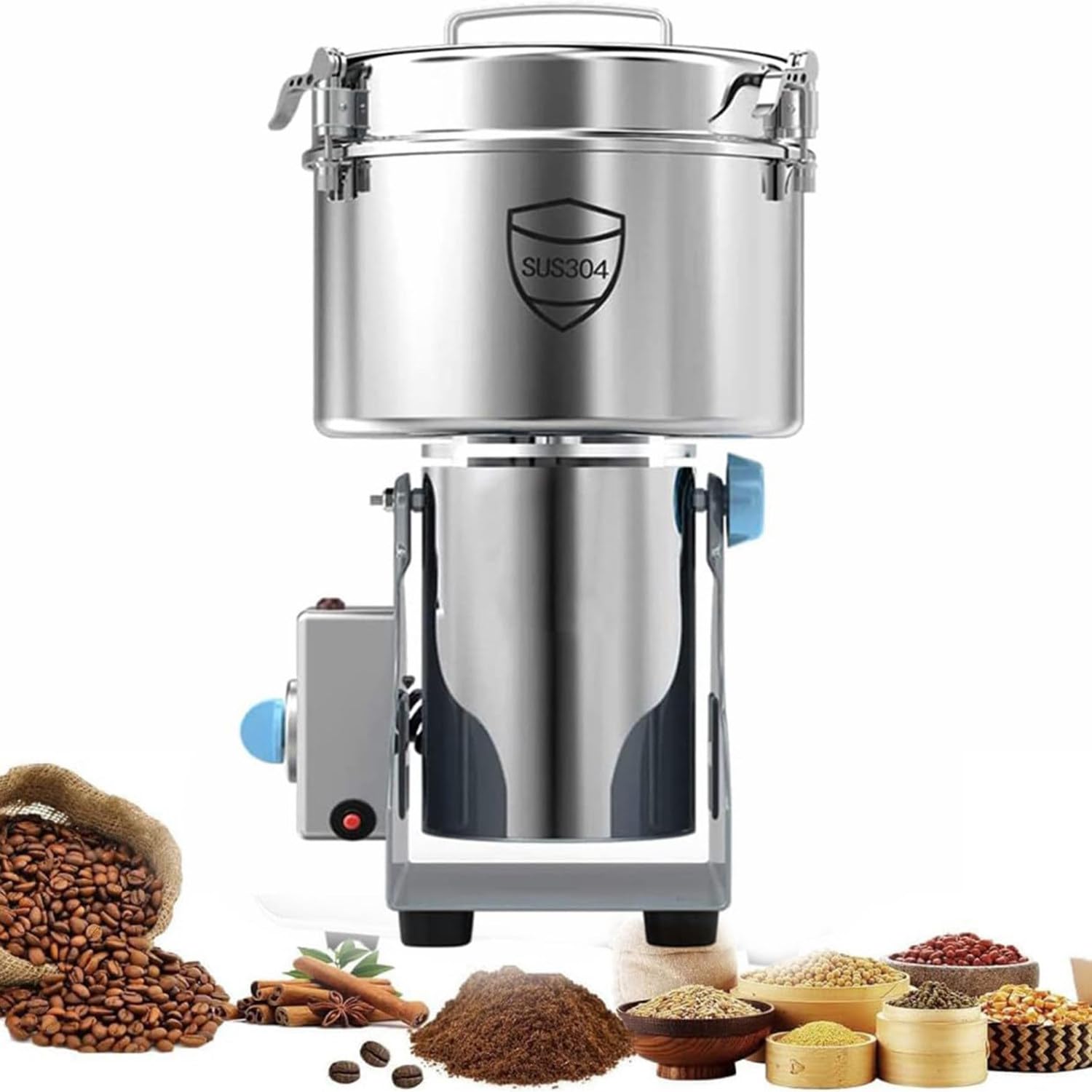 DPQYJPP Broyeur à Grains électrique 1500G-4500G Moulin à épices à Herbes 60-350 Mailles, Acier Inoxydable et Moteur Commercial 32 000 TR/Min, avec Protection Contre Les surcharges,4500g DPQYJPP Broyeur à Grains électrique 1500G-4500G Moulin à épices à Herbes 60-350 Mailles, Acier Inoxydable et Moteur Commercial 32 000 TR/Min, avec Protection Contre Les surcharges,4500g