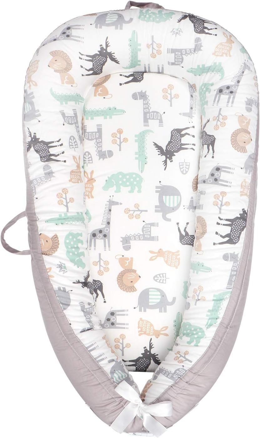 Seocsing Baby Lounger, Portable Cotton Newborn Bassinet, Ultra Soft Breathable Mattress for Crib & Bassinet, Baby Bionic Bed For Bedroom, Gift for 0-12 Months Newborn