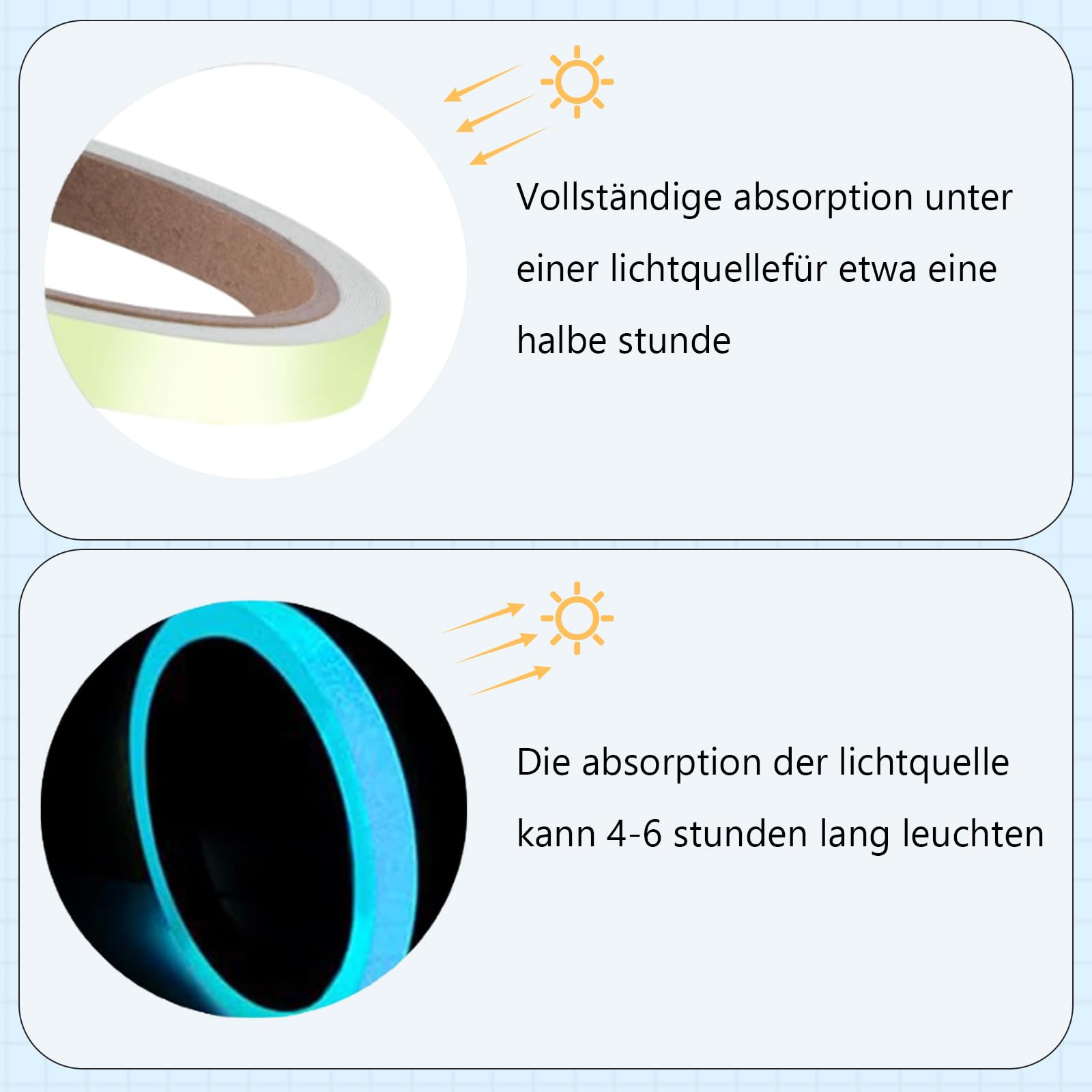 CAIJ 4 rotoli di nastro fluorescente per esterni, Glow in the Dark 5 m x 30 mm, striscia luminosa luminosa per vestiti, adesivi fluorescenti per scale, pareti e feste