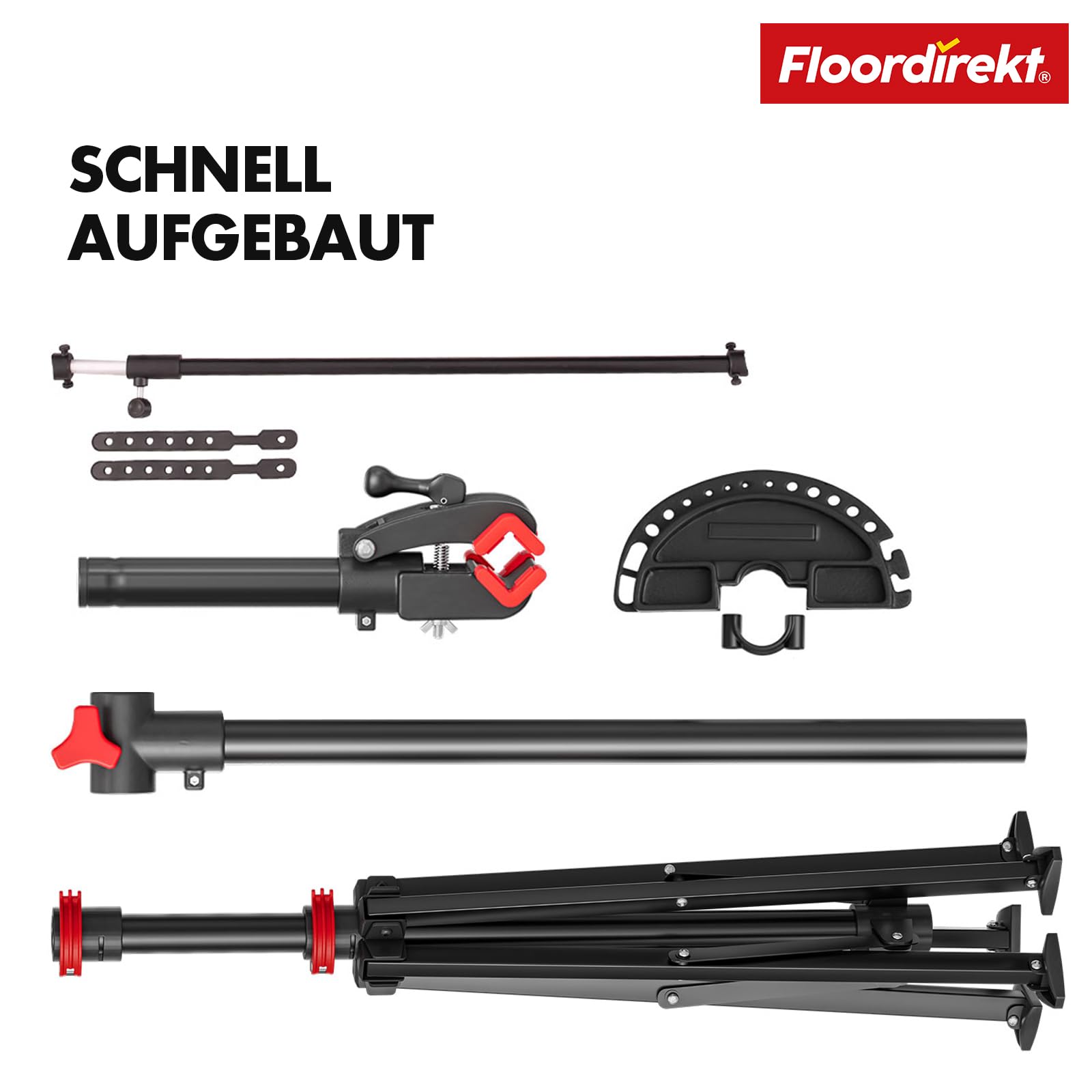 Floordirekt Fahrrad Montageständer bis 30 kg belastbar, Profi Reparaturständer mit Werkzeugschale, drehbar, klappbar, höhenverstellbar (Lois)