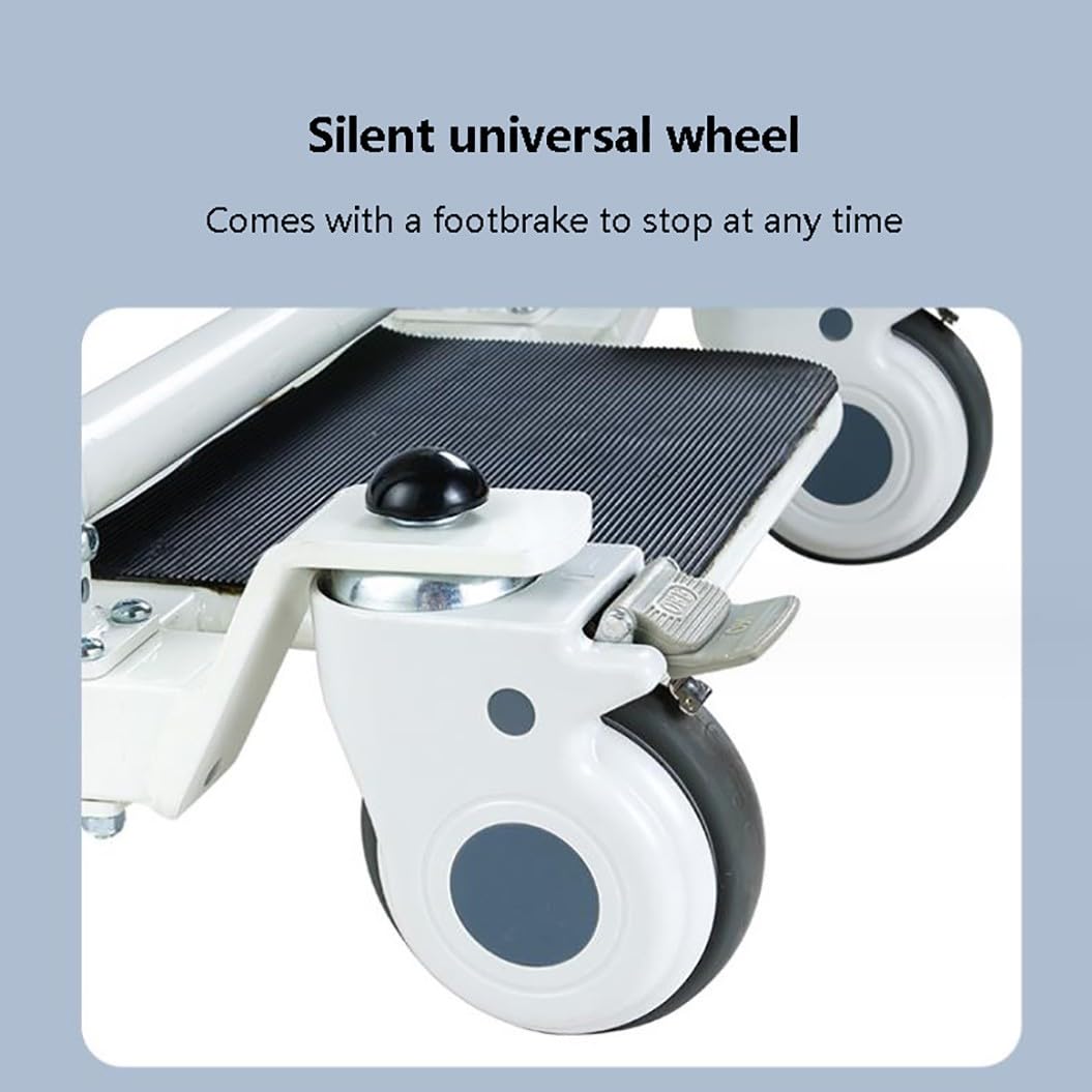 WOLWES Elevador de Pacientes con elevación Manual,con Asiento Dividido 180°,Elevador de Silla de Ruedas de Transferencia,Silla de Transferencia de Pacientes,grua Enfermos A