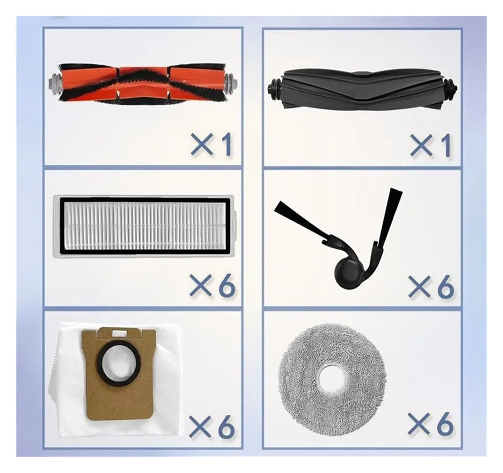 Generisch 5-teiliges Bürstenfilterbeutel-Set, kompatibel for Xiaomi