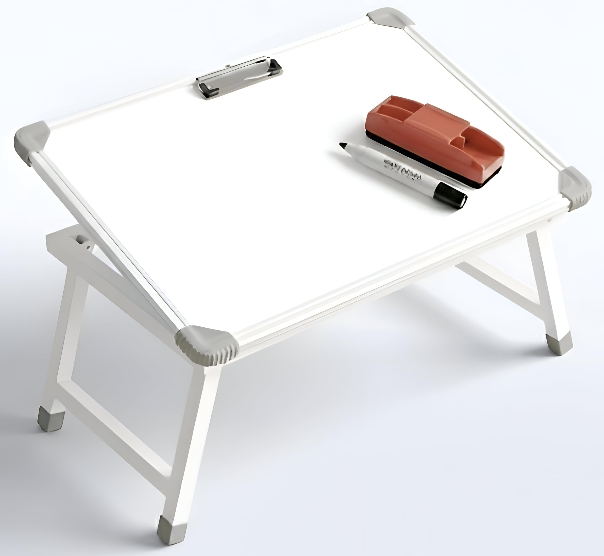 YAJNAS Multipurpose Portable Whiteboard Study Laptop Table | Portable Desk & Lap Bed Table with Height Adjustable for Kids, Home, Office Presentation,Etc, with 1 Marker 1 Duster (White Board)-image-23