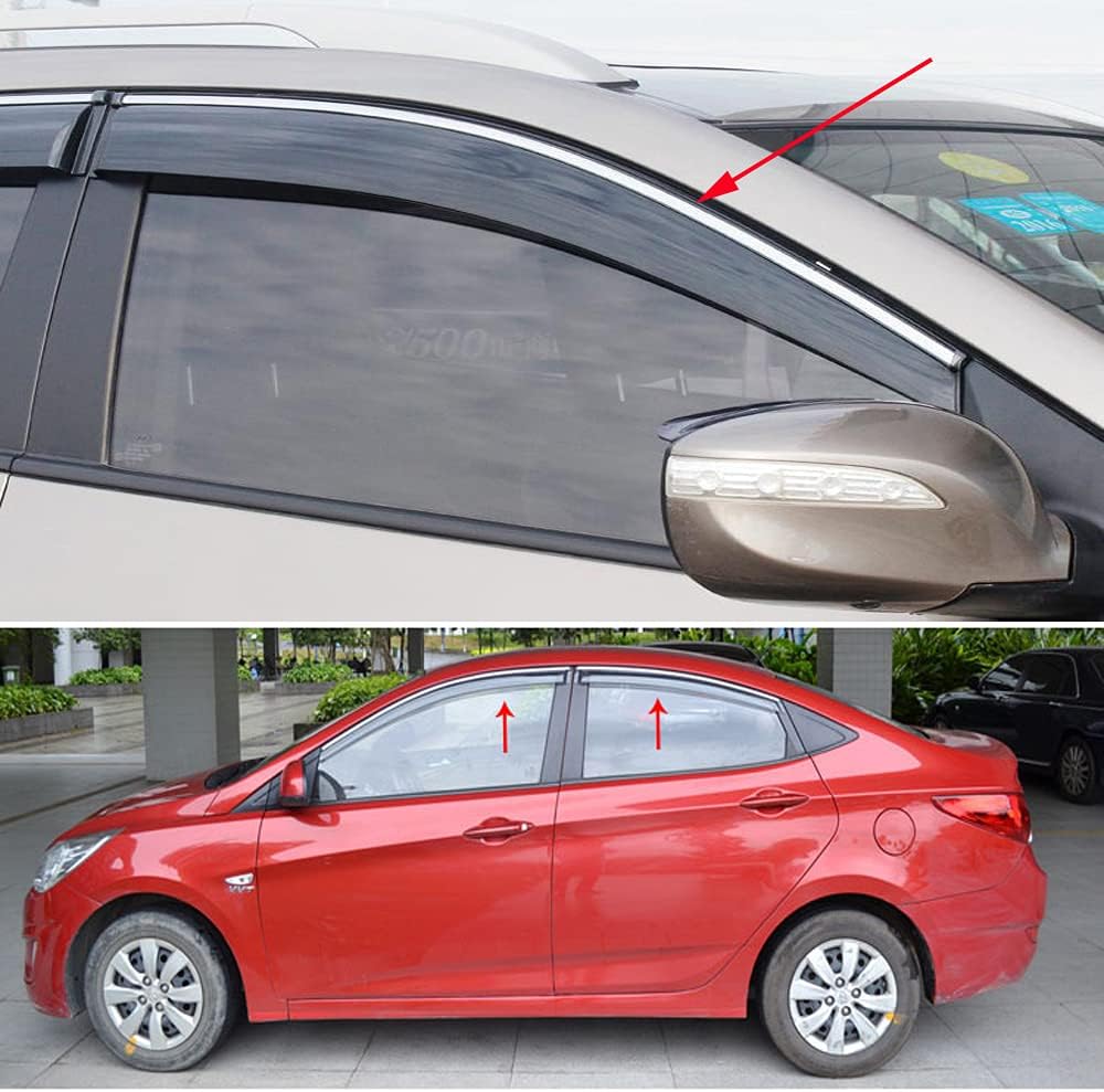 Car Side Window Wind Deflectors Guards Compatible for Lexus RX 350 RX 450h 2023 2024 2025 2026 Car Window Deflector Rain Guards Chrome Trim 4pcs