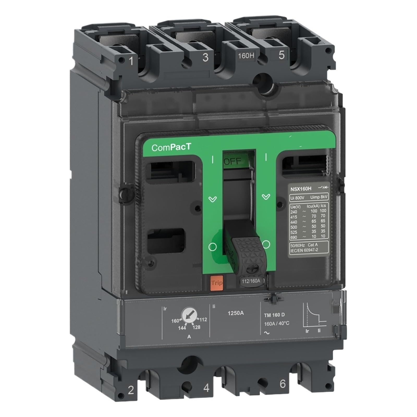 Disjoncteur NSX100N C10N3TM040 Schneider Compact 3 pôles 3D déclencheur 40A