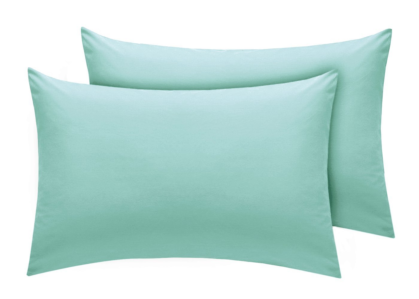 AmigoZone New 2 x Pillow Cases Housewife Plain Cover Polycotton Bedroom Luxury Pair Pack (Mint Green) โ image 1