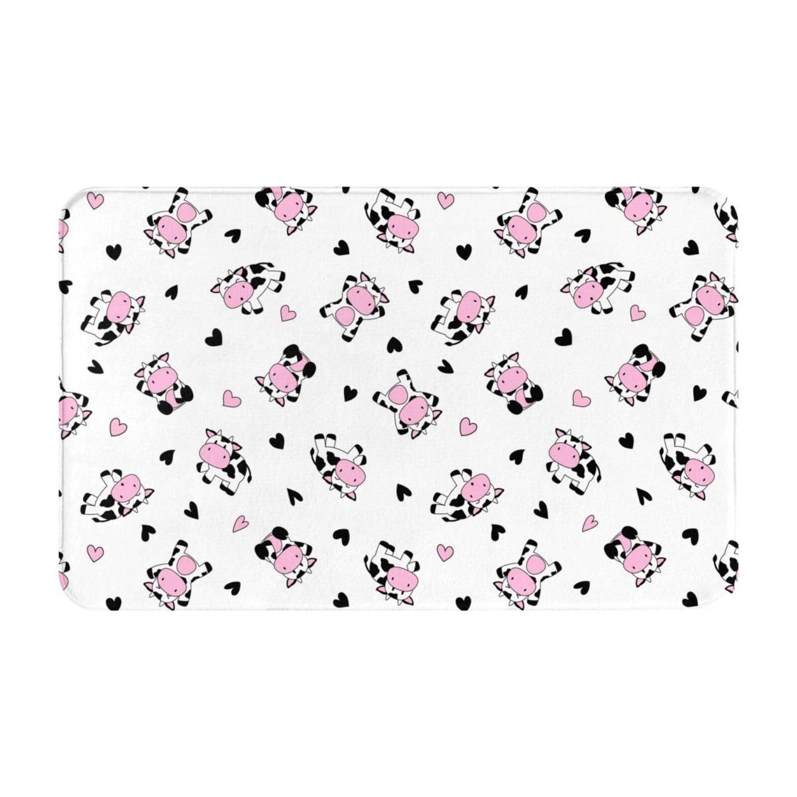 NIUNEWCute Cow Printr 20x31.5 in Bathroom Rugs Soft Bath Rugs Mats for Bathroom Non-Slip Washable