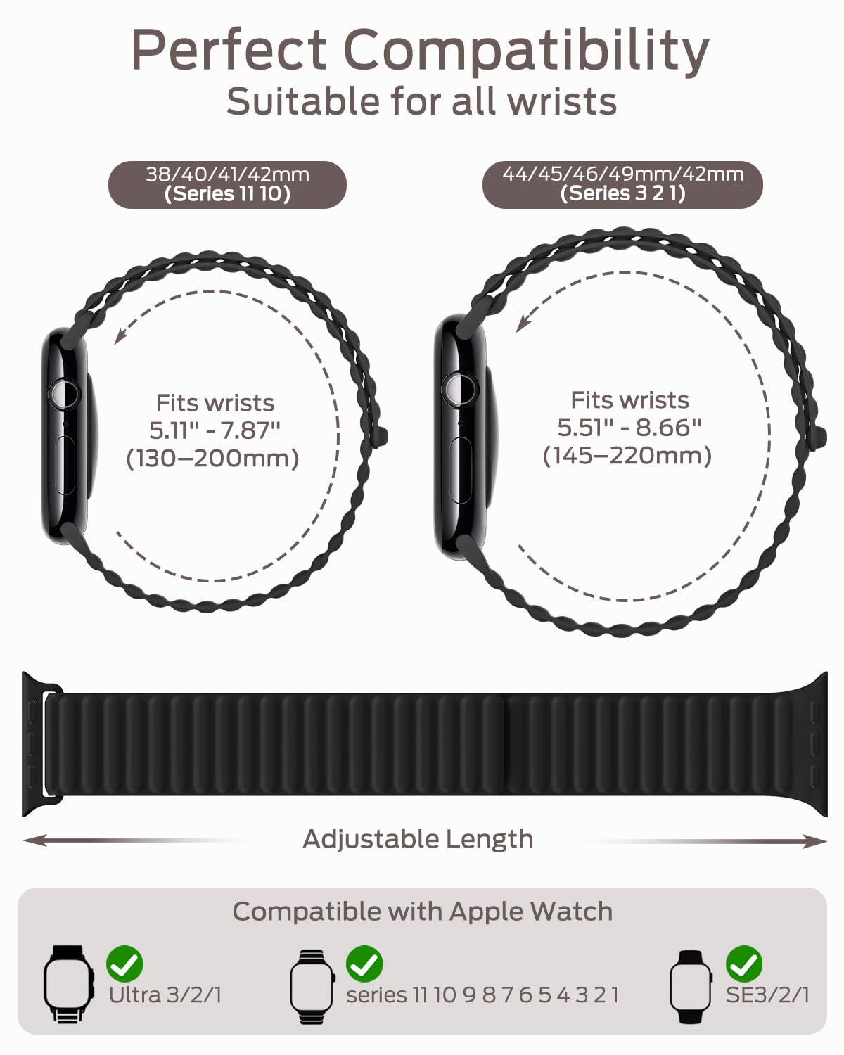 Higgs Magnetic Silicone Sport Strap Compatible with Apple Watch Straps 44mm 40mm 38mm 41mm 42mm 45mm 46mm 49mm for Men Women, Soft iWatch Wrist Band for Series 11 10 9 SE 8 7 6 5 4 Ultra 3 2 1 — view 4
