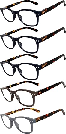OWL 5 Pack of Reading Glasses Elegant Mens Womens Readers Designer