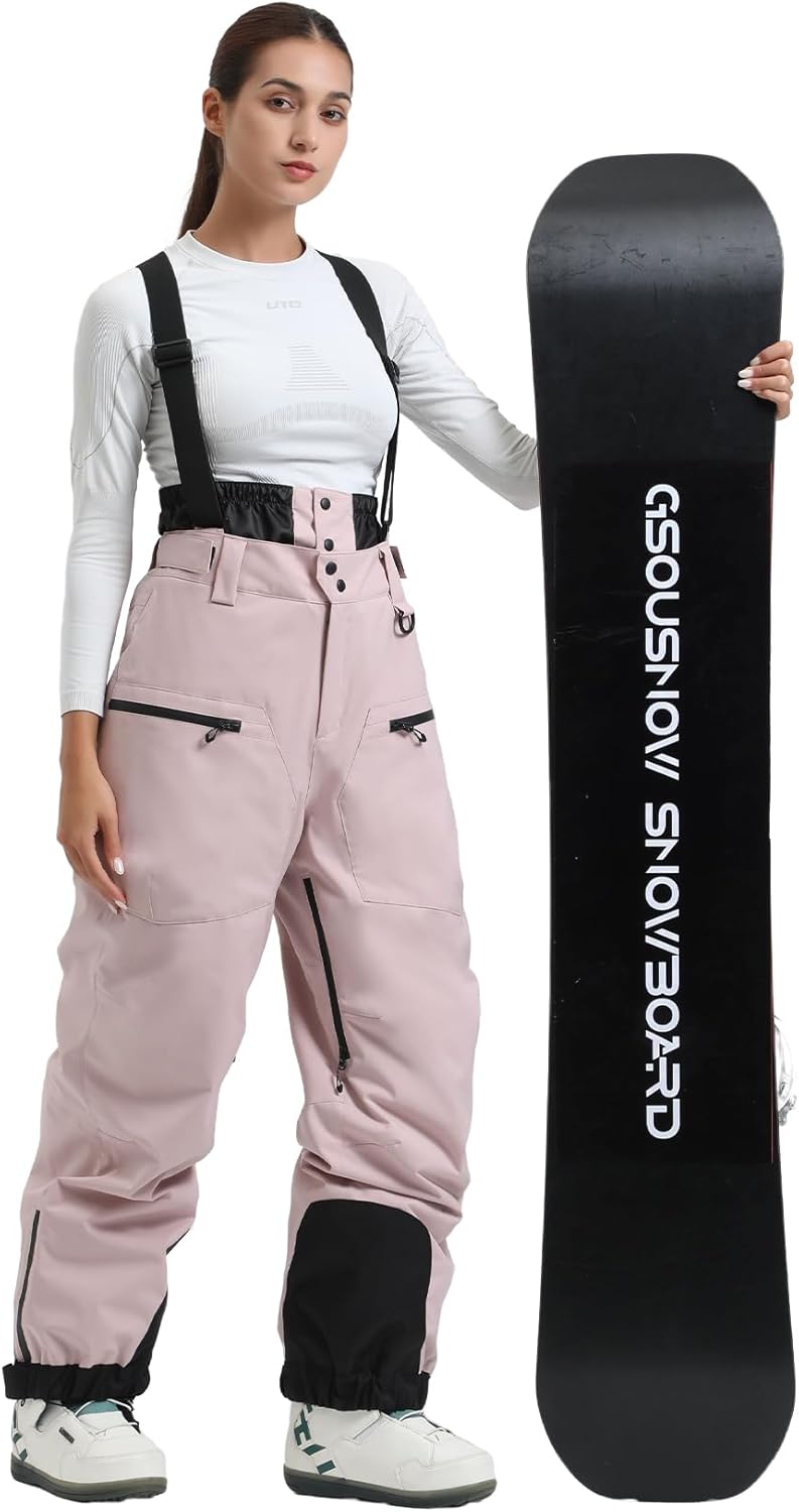 GSOU SNOW Womens Baggy Snowboard Pants Ski Bibs Snow Loose Overalls Waterproof Windproof Insulated Warm - Image 4