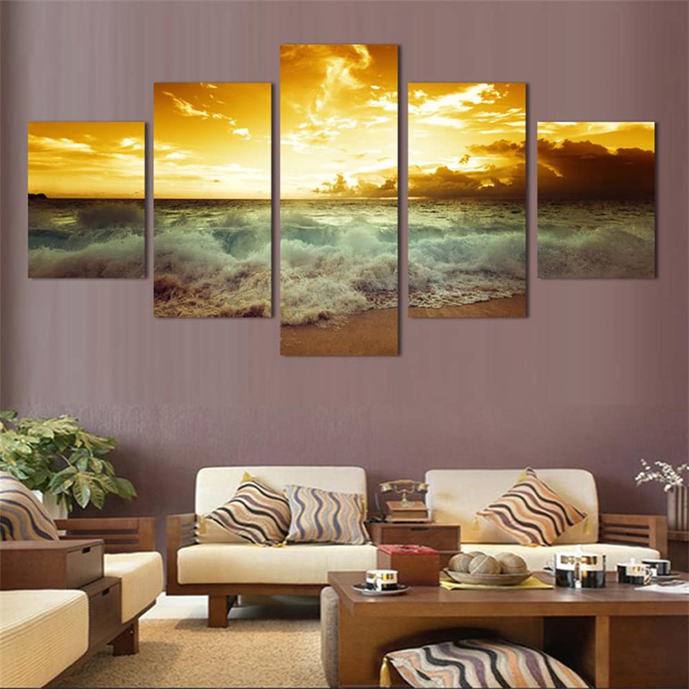 Kits Forage Complète Peinture Diamant Grande Taille Art Mural Plage