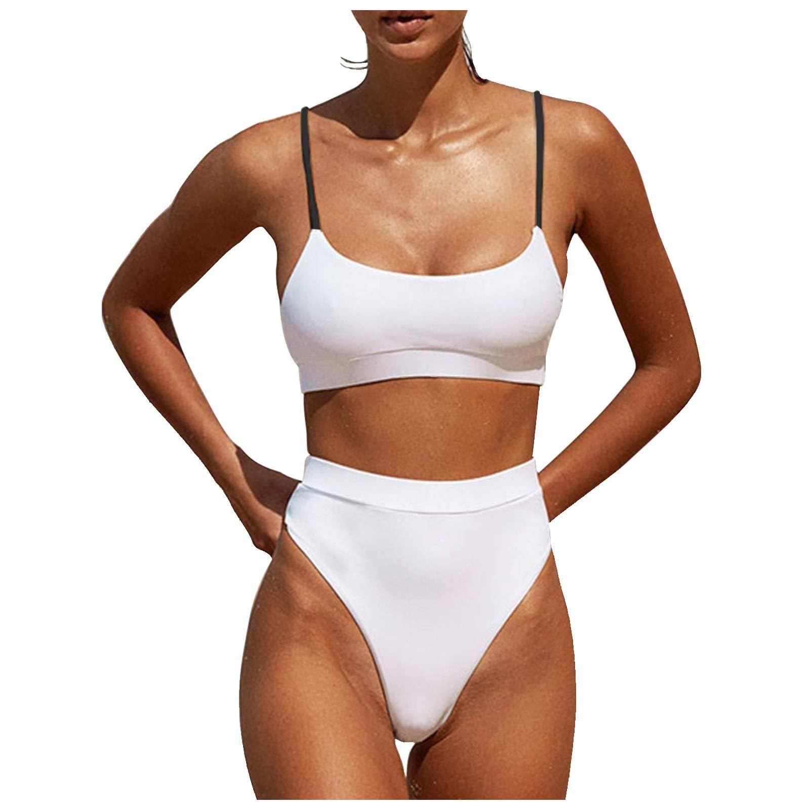 Damski zestaw bikini z wiązaniem na szyi push up dół top dwuczęściowy strój kąpielowy, fioletowy, XL