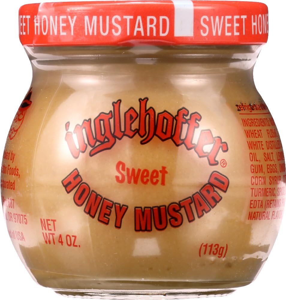 Inglehoffer Mustard, Sweet Honey, 4-Ounce Jars (Pack of 12)
